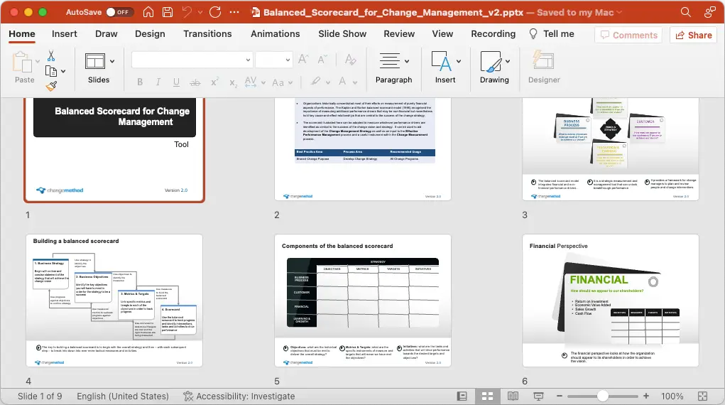 Balanced Scorecard for Change Management