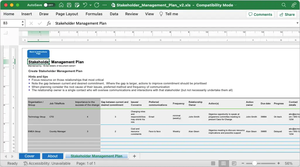 Stakeholder Management Plan